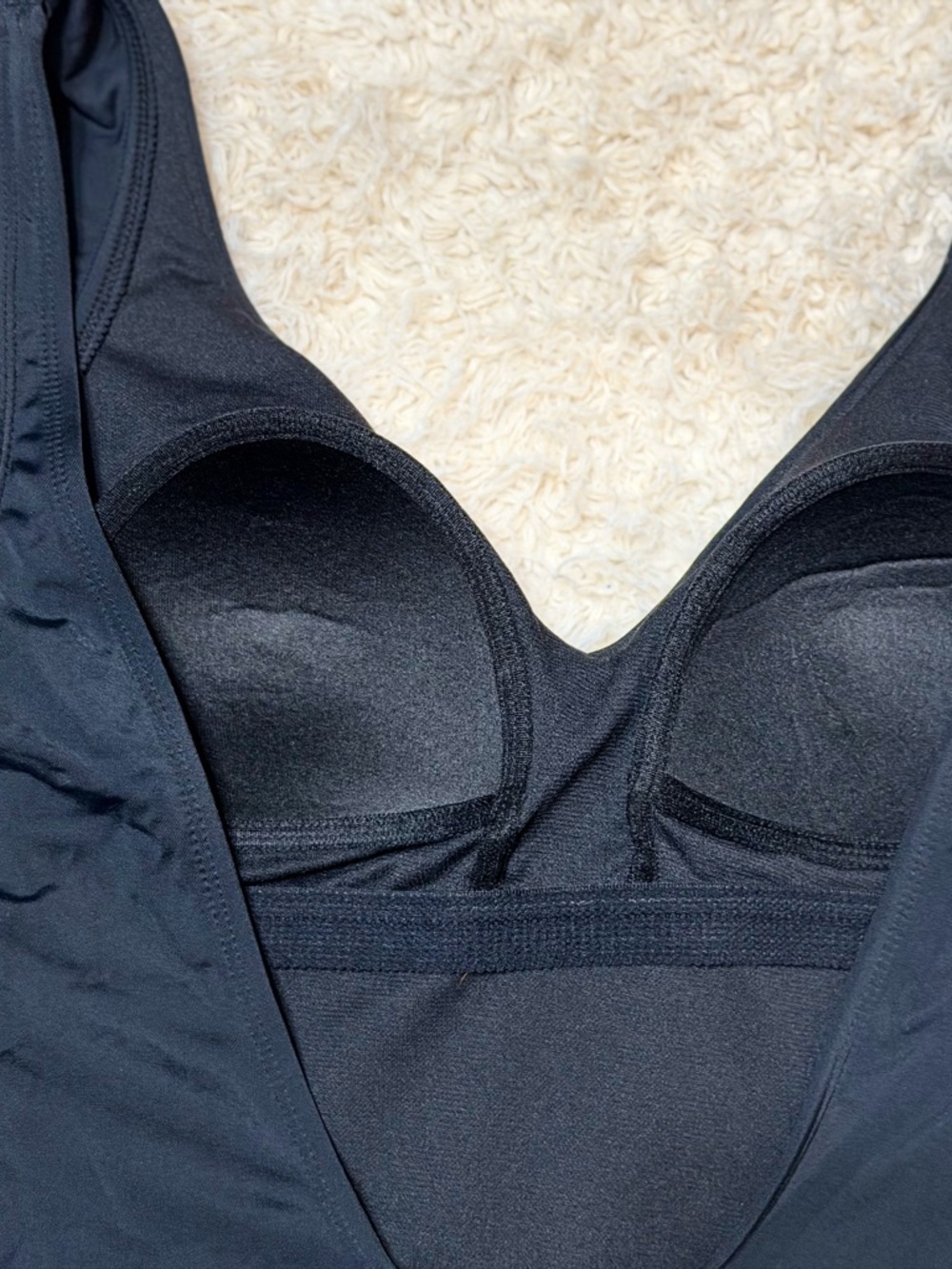 NWT time&tru Black One-Piece Swimsuit with Ruffle Straps - Picture 7 of 8